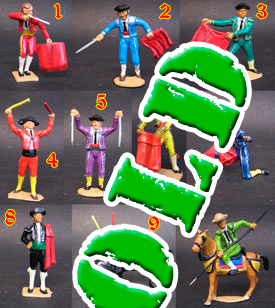 Cherilea/Charbens, Bull Fighters and Bull set, fully painted